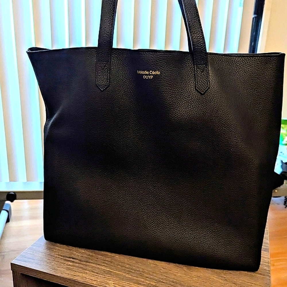 Leather Black Tote by Dress Up Your Purse, Soft Suede Organizer Included NWOT